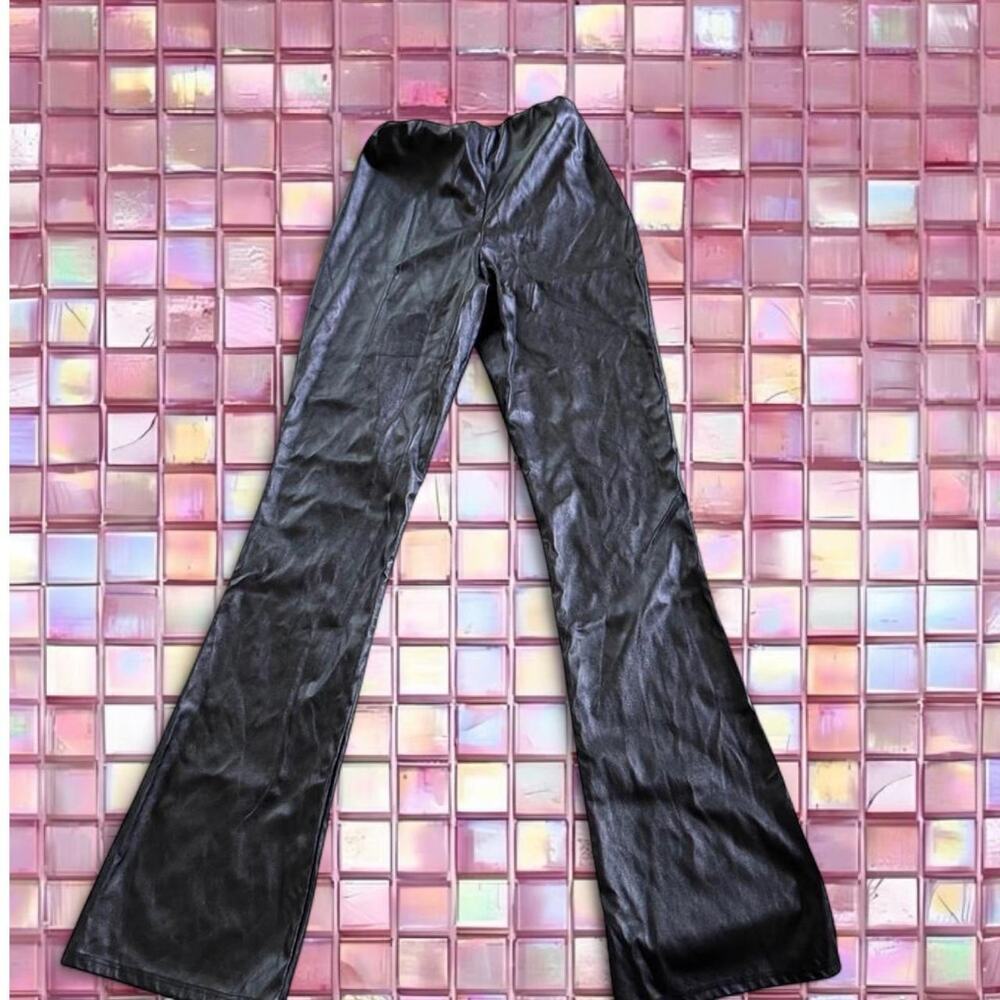 Plt black leather trousers size